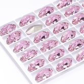 Light Rose Navette Shape High Quality Glass Pointed Back Fancy Rhinestones WholesaleRhinestone